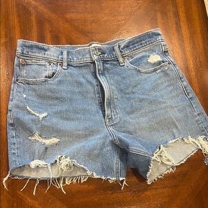 Abercrombie & Fitch Blue Distressed Jean Shorts